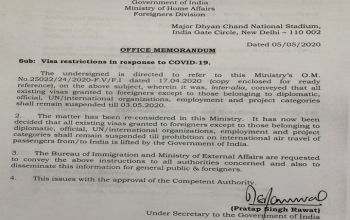 All existing visas granted to foreigners, except certain categories, to remain suspended.